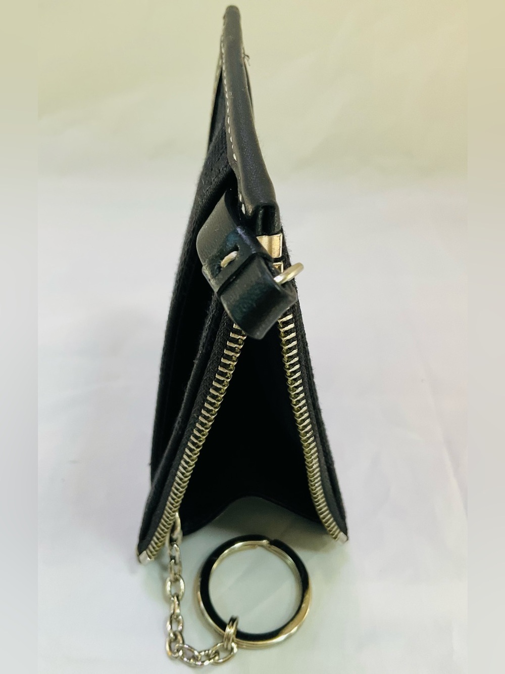 Coach Y2K Black Jacquard Signature Canvas Mini Skinny Keychain ID Wallet - Picture 2 of 7